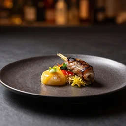 food photography, michelin star food, best chef, plate art of sri lanka side view high bokeh, cinematic studio lighting