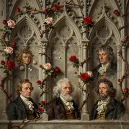 a beautiful digital illustration painting of a detailed gothic wall of roses and thorns by benoit b. mandelbrot, steven belledin, martin johnson heade, lee madgwick, caspar david friedrich, and david rios ferreira, thomas kinkade. 8 k resolution trending on artstation concept art digital illustration