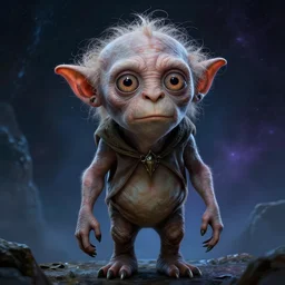 epic professional digital airbrushed full portrait art of an emo Gollum, adorable, lord of the rings, sci-fi art, fantasy art, best on artstation, cgsociety, wlop, Behance, pixiv, cosmic, epic, stunning, gorgeous, UHD, 4k, cinematic,  masterpiece by Tom Lockwood and Gerald Brom