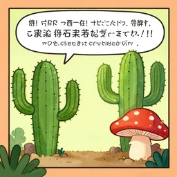 cactus talking to mushroom comic