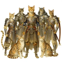 A beautiful illustration of a civilization of anthropomorphic Feline warriors by Harry Clarke | Graphic Novel, Visual Novel, Colored Pencil, Comic Book:.3 | unreal engine:.5 | establishing shot