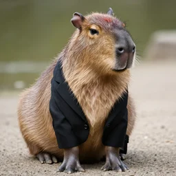 a capybara with a suit
