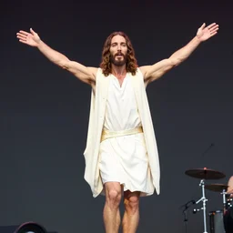 photo still of jesus christ on stage at vans warped tour!!!!!!!! at age 3 2 years old 3 2 years of age!!!!!!! throwing bibles to the crowd, 8 k, 8 5 mm f 1. 8, studio lighting, rim light, right side key light