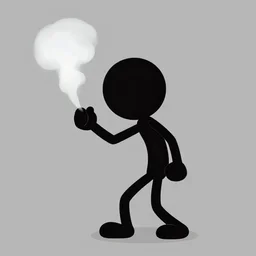 stickman smoking bonk, profile view