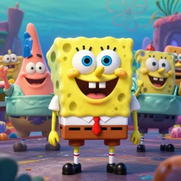 spongebob the demonstrators , vivid colors, high details, cinematic, 8k resolution, beautiful detailed, photorealistic, digital painting, artstation, concept art, smooth, sharp focus, illustration, fantasy background, artstation trending, octane render, unreal engine