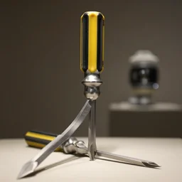 ” sculpture of a screwdriver, by jeff koons, photo kodak lens, depth of field ”