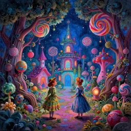 photo of zone 5 1 : 4 bioillumination ray tracing hdr : 2 0 0 in matte painting whimsical fairy wonderland vibrant colors candyland wonderland gouache swirls detailed : 2 by beatrix potter : 3 daniela uhlig and jamie hewlett : 6
