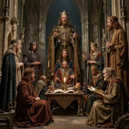 hyperrealistic mixed media image of scenes from canterbury tales, inspired by thomas eakes & greg rutkowski & xiang duan & mike judge, perfect symmetry, dim volumetric lighting, 8 k octane beautifully detailed render, post - processing, extremely hyper - detailed, intricate, epic composition, lifelike attributes, cinematic lighting, masterpiece, trending on artstation, very very detailed, stunning,