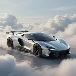 a random crossover design sport car in a utopia world. art by filip hodas. clouds by rhads. car by a phone designer.