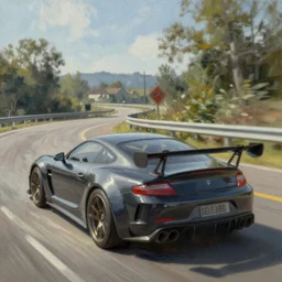 Need for Speed Most Wanted gameplay, oil painting
