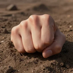 fist out of the earth. high detailed, fine art, trending on artstation, smooth draw, sharp focus.