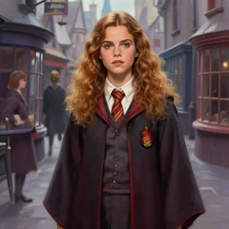 Olivia Culpo as hermione in Diagon Alley, digital painting by Mario Testino, Stanley Artgerm Lau, WLOP, Andrei Riabovitchev, masterpiece, trending on artstation, cgstudio