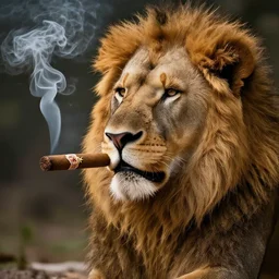 a lion smoking cigar, 4k