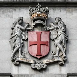 an old brutalist style coat of arms