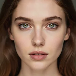 centered detailed portrait of beautiful intimate Clara Morgane, lovely green eyes, by Alessio Albi
