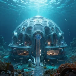 futuristic underwater dome city