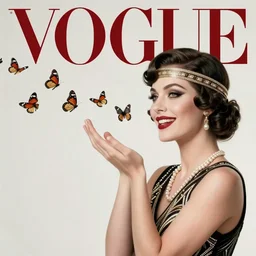 vogue magazine, vintage roaring 1 9 2 0 s flapper, butterfly swarm, twilight, greg rutkowski, john singer sargent, anime, trending on artstation, oil painting, intricate