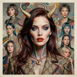 hyperrealistic portrait of a woman monster, sofia coppola, cyberpunk, well lit, intricate abstract. gucci style, intricate artwork, high detail, figurative art, multiple exposure, poster art, 3 d, by stanley kubrick and tooth wu and wlop and beeple, realistic, hyperdetailed, 8 k resolution.