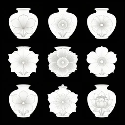 studies of shino ceramics with floral shapes, in black background, no drawing flower, bokeh, macro view, megapixel, floodlight, moody lighting, cinematic lighting, global illumination, ray tracing reflections