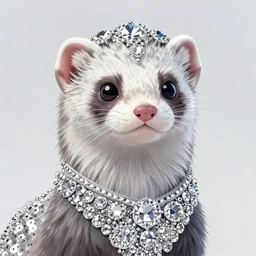 detailed flat 2 d : female ferret character : wearing diamonds : wearing a sequins dress : wearing yellow hat : head torso legs feet : lorax movie : artstation