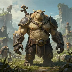 highly detailed elden ring portrait photo of a huge muscular humanoid diglett prometheus engineer in a scenic dystopian village of even even more digletts in the background, hyperrealistic illustration by william didier - pouget