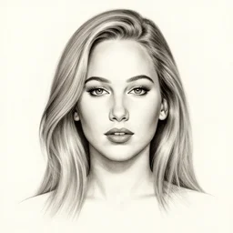 Milo Manara drawing, woman with Jennifer Lawrence's face, detailed, 4k