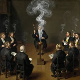 bong smoke competition by hieronymus bosch, oil, canvas