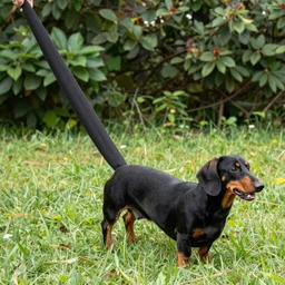 realistic photo of a 1000 foot long dachshund dog