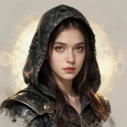 head and shoulders portrait of a assassin high fantasy dnd by wlop