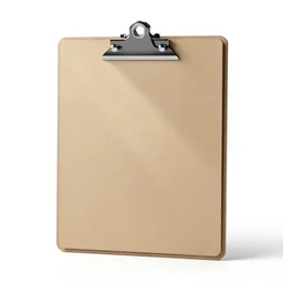 low-poly clipboard, professional product shot, isolated on a pure white background, centered, entire object in frame, sharp focus, soft studio lighting