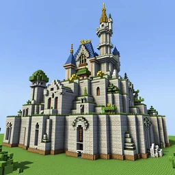gigantic intricate beautiful castle made in minecraft. screenshot of the game minecraft