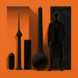 minimalist theory black orange by artstation, deviantart, artfol, artslant artbox, cgsociety, gfxartist, artful, zatista, artpal, instagram, blendernation, frank stella, beeple, giger, kopera, zawadzki, synth - wave, hyperrealism, futurism 4 k, octane render