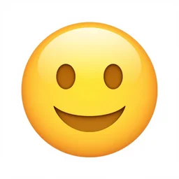 flat 2D smiling emoji, clip art