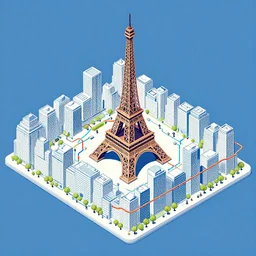 Illustration with isometric view, isometric paris cityscape and subway system, illustration by Victo Ngai