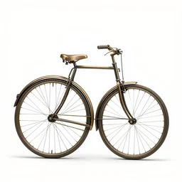 bronze penny farthing bicycle, photorealistic, isolated on a pure white background, centered, entire object in frame, sharp focus, soft studio lighting