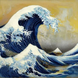Tsunami, oil painting, painted by Salvador Dali