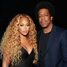 portrait of beyonce and jay z in the style of roberto ferri