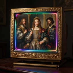 still life of ornate chinese computer crt screen by hieronymus bosch, rgb neon strip underglow, baroque painting, perfect composition, detailed octane render trending on artstation, 8 k artistic photography, volumetric cinematic perfect light, chiaroscuro, masterpiece, raphael, caravaggio, beksinski, rutkowski