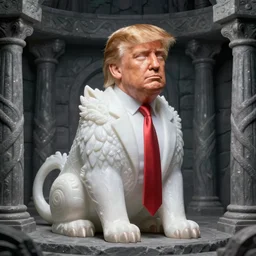 “ a still of a donald trump divine beast dungeon in breath of the wild ”