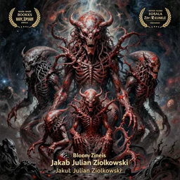 bloody creatures, cosmic horror painting, elegant intricate digital painting artstation concept art by mark brooks and brad kunkle, jakub julian ziolkowski, detailed