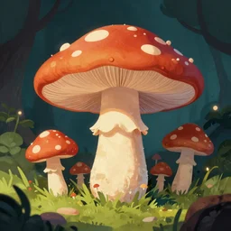 a mushroom field with eyes, illustrated for a science fiction novel. by don ivan punchatz