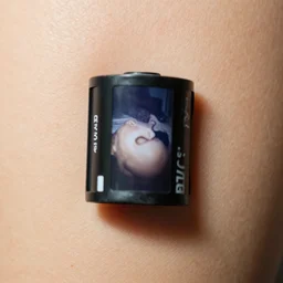 macro photo of skin, 4.5mm photo film
