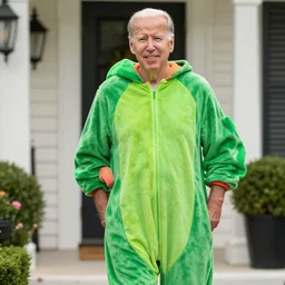 joe biden wearing a green onesie
