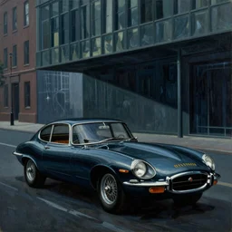 edward hopper painting, retro futuristic, zdzisław beksinski, blade runner 2 0 4 9, jaguar e - type, cinematic, harsh lighting
