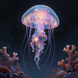 cyberpunk coral cyborg jellyfish, highly detailed, digital painting, trending on artstation, concept art, sharp focus, illustration, art by artgerm and greg rutkowski and magali villeneuve