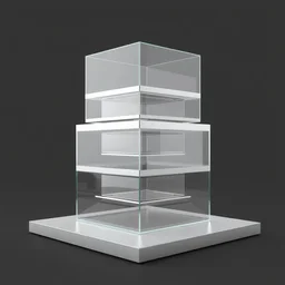 idea for stacked box - shaped mass study, stainless steel and glass, trending on behance, keyshot 1 1
