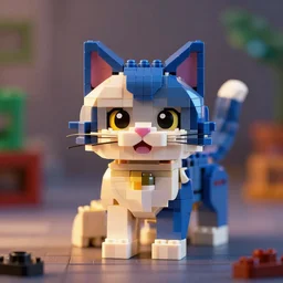epic lighting cinematic lego cat detailed 8 k