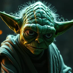 film still of fractal yoda by giger in the new star wars movie 4 k