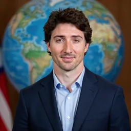 a portrait of Justin Trudeau by Martin Schoeller, photorealistic, global lighting