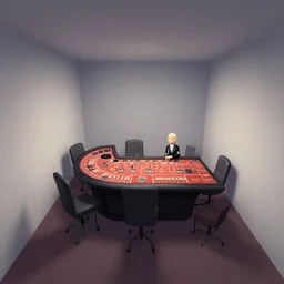 curly perspective digital art of minimalistic indoor top floor of a casino by anton fadeev from ( nightmare before christmas )!!!!!!!!!!